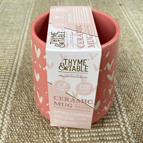 Thyme & Table Ceramic Heart Mug/Cup 16 ounces - Picture 4 of 8